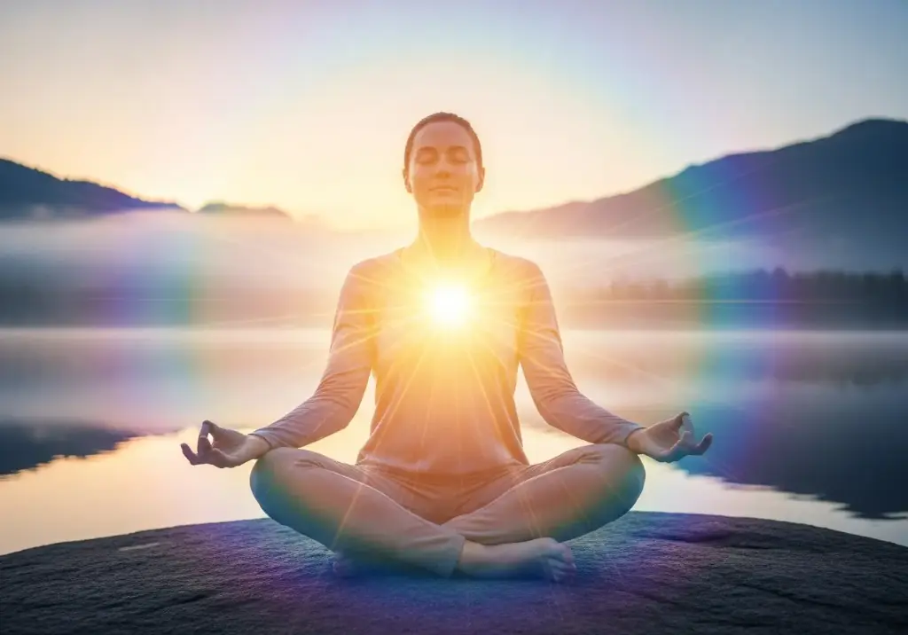 Persona adquiere energía interior con la meditación
